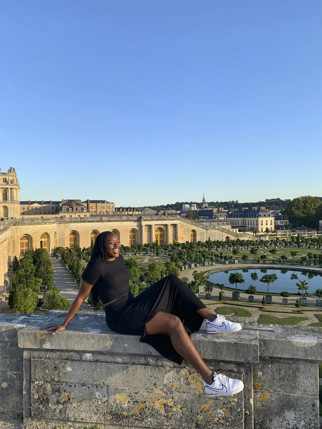 Santita Ebangwese ’19, G’20 at Palace of Versailles in France.