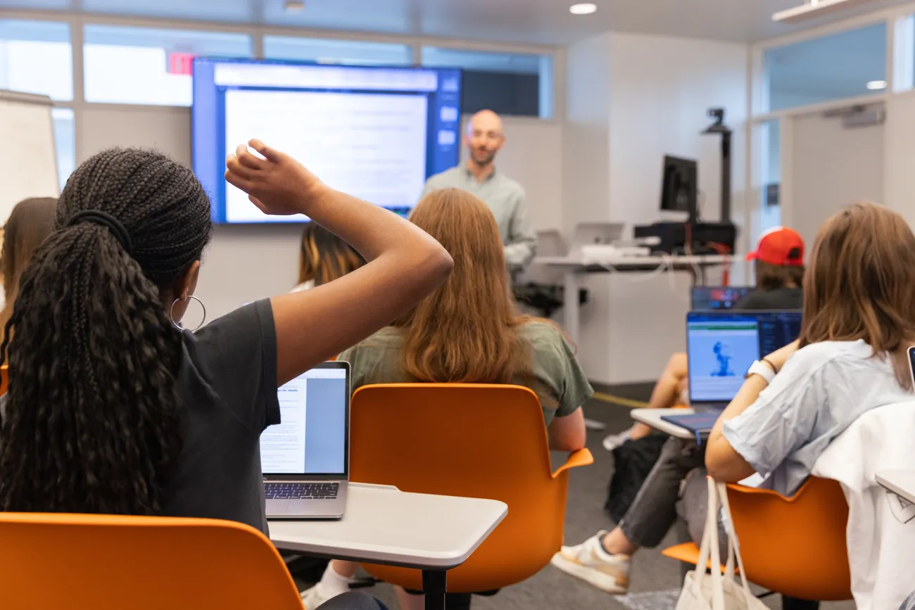 People sitting in a classroom.