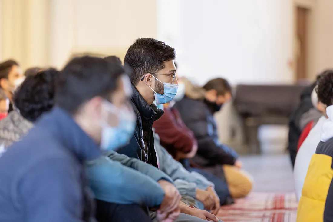 Muslim students praying.