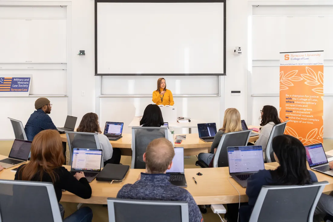 Students learning in a classroom.