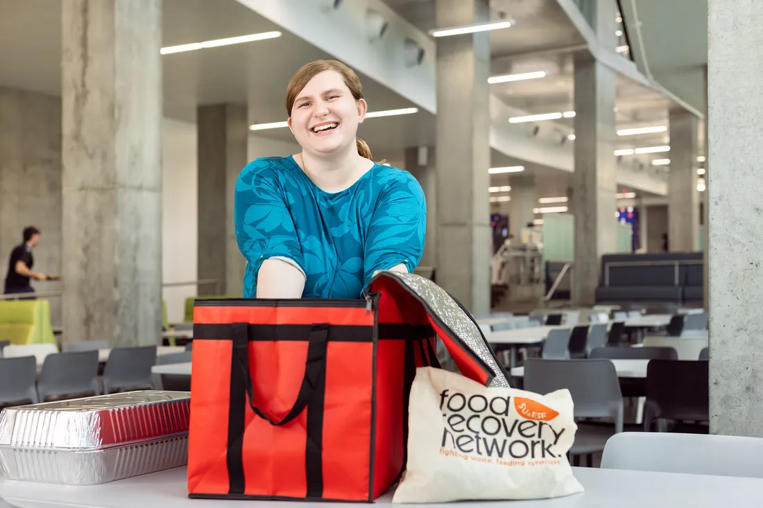 Student packing lunches.