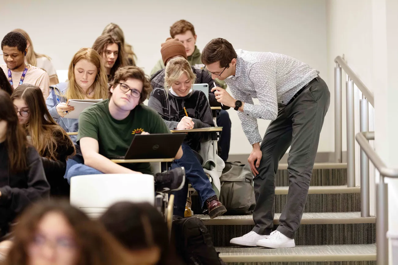 Students sitting in classroom.