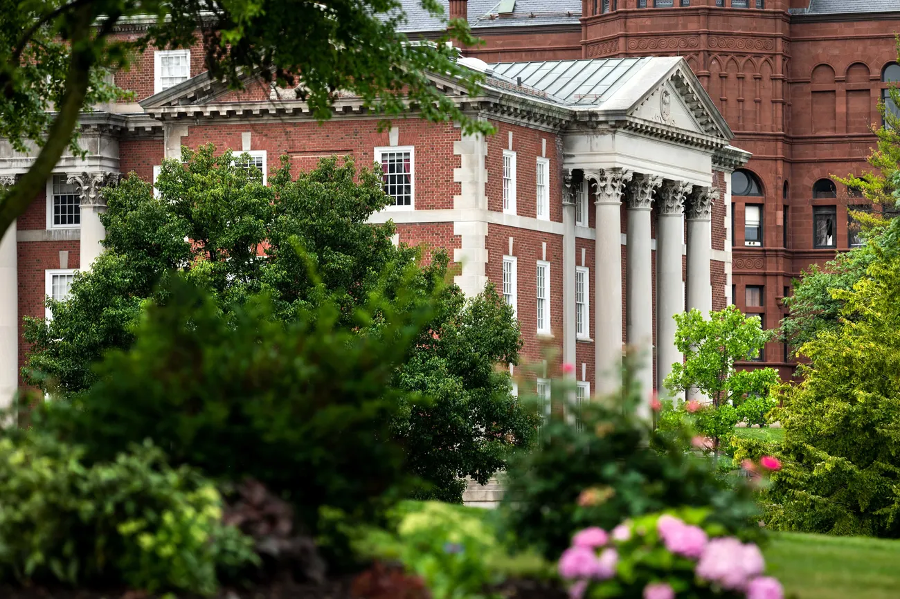 Exterior of Maxwell School of Citizenship and Public Affairs.