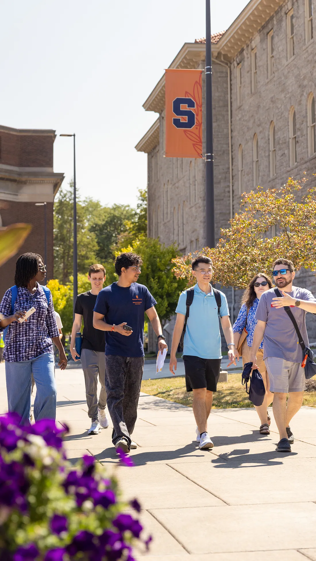 Students walking on campus.