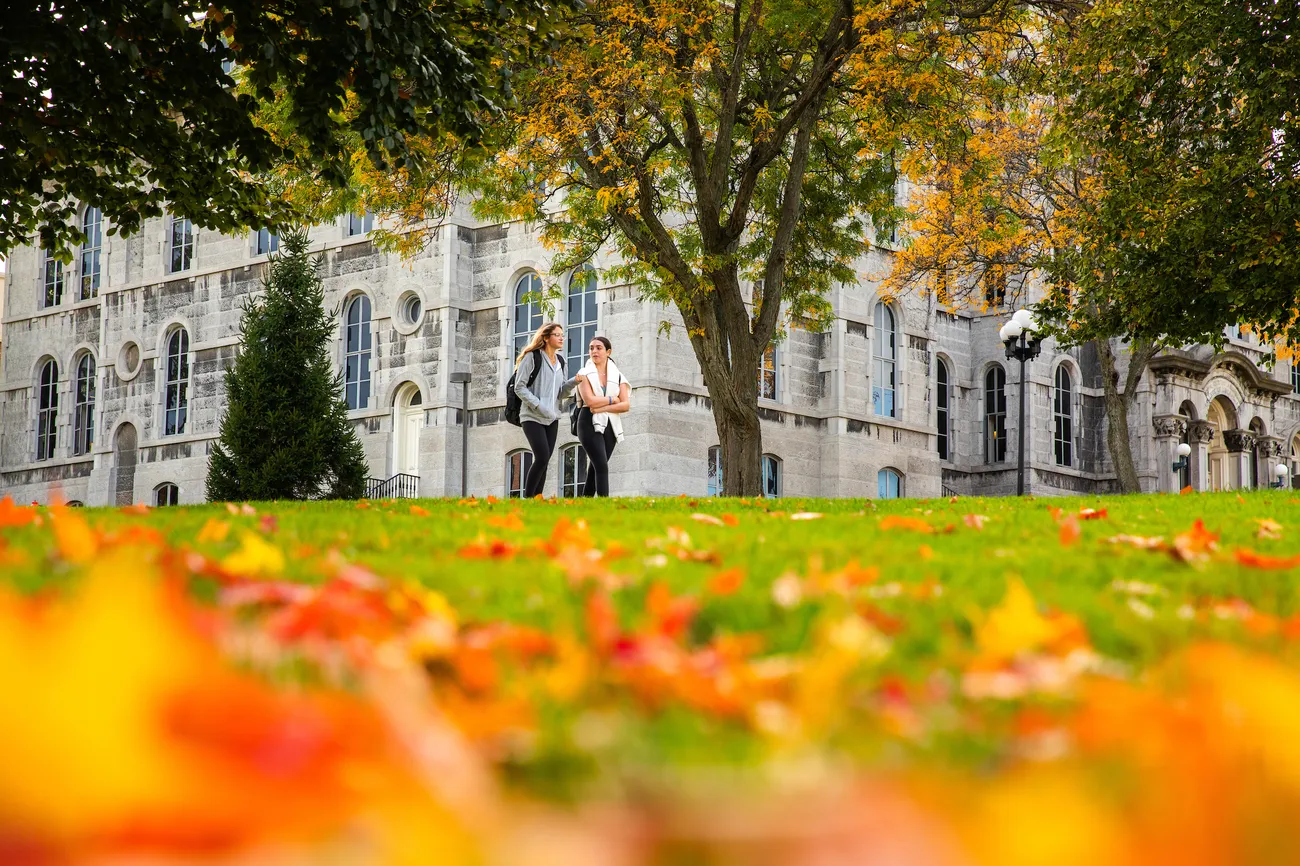 A view of Syracuse University's Hall of Languages.