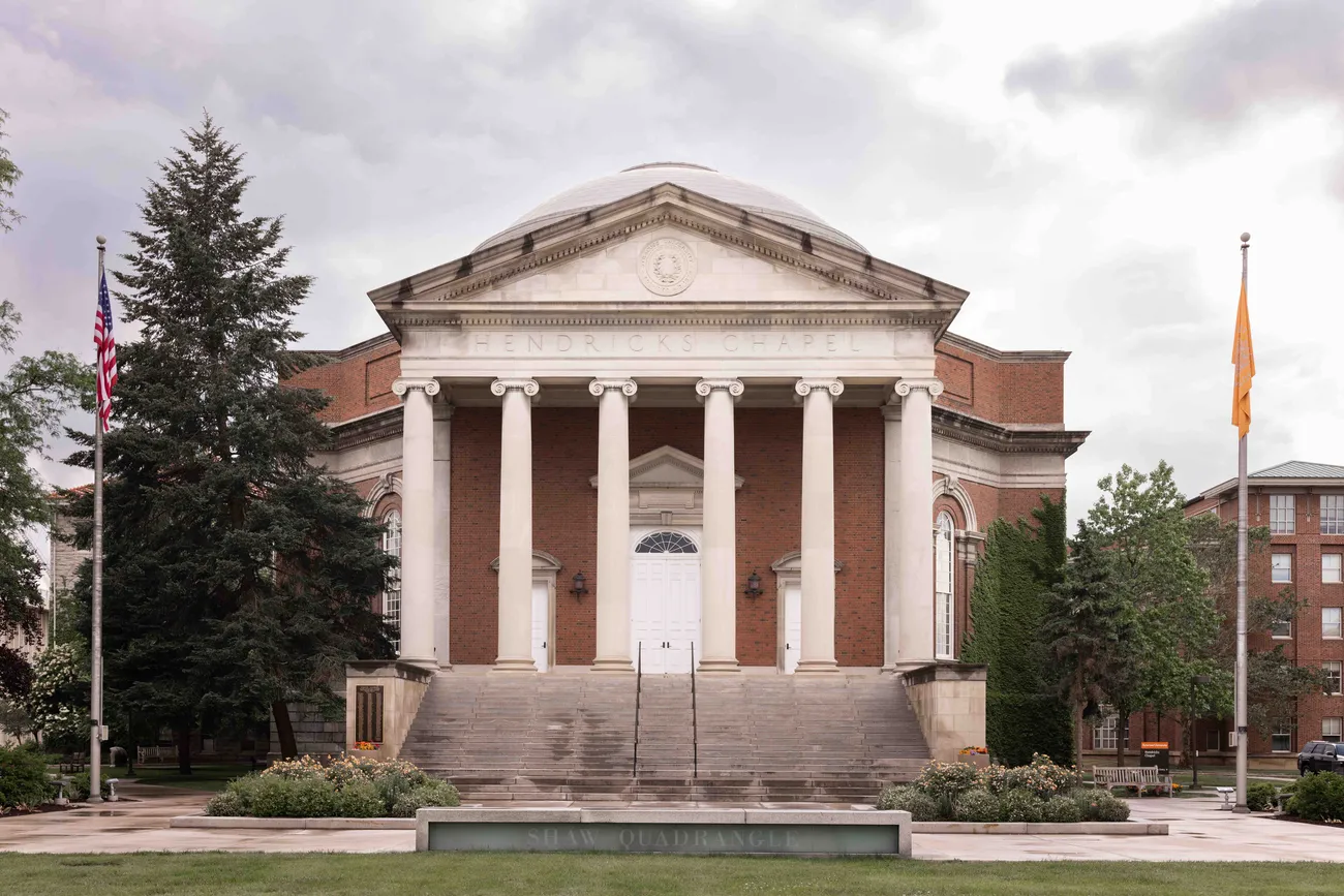 Exterior of Hendricks Chapel.