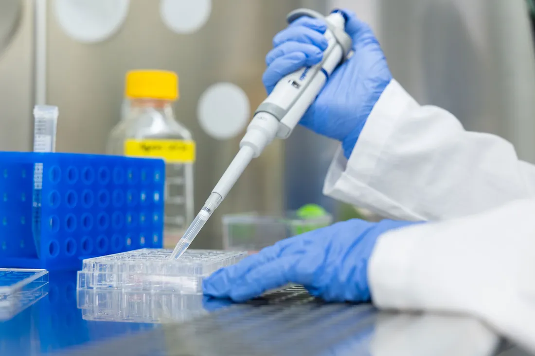 Person working in a lab.