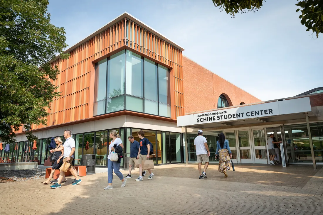 Exterior of Schine Student Center.