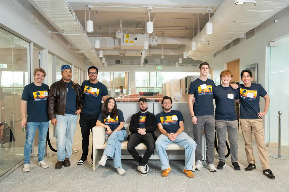 A group of students studying away in Los Angeles.