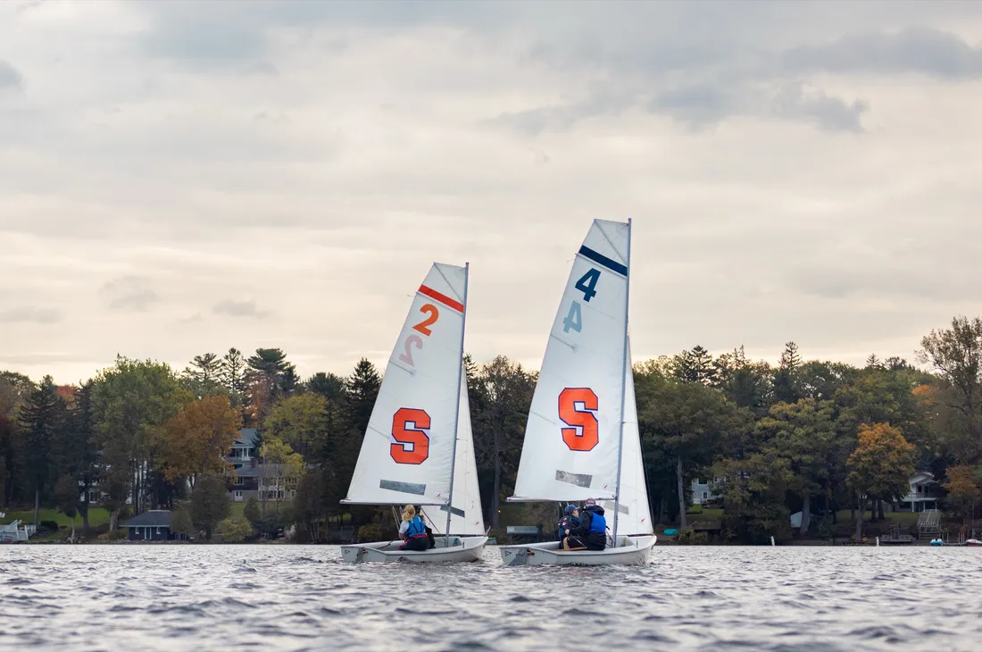 Syracuse University sailboats.
