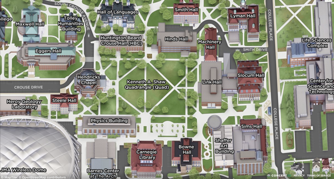 Spring and summer interactive campus map.