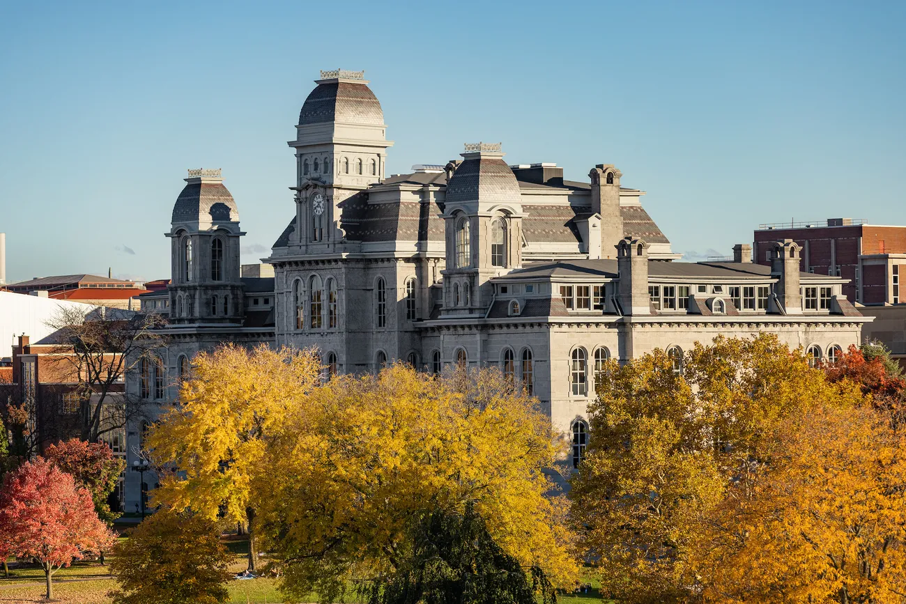 A rooftop image of Einhorn on Syracuse University's campus.