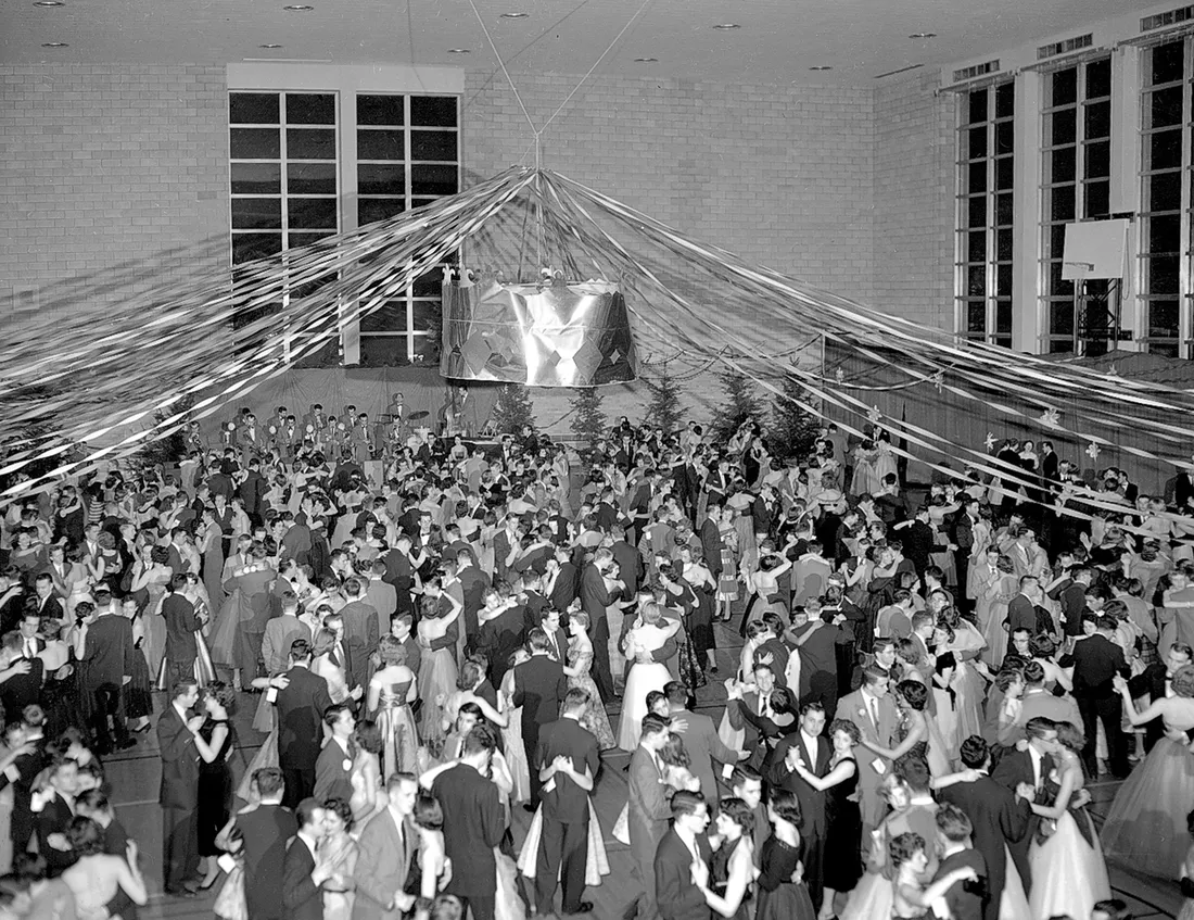 Large group of people dancing.