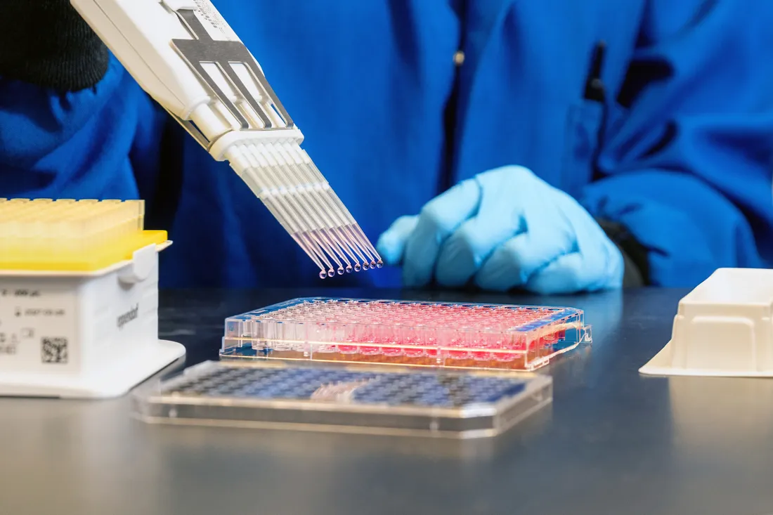 Professor doing research in a lab.