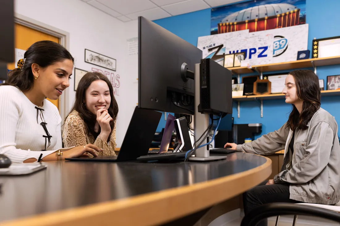 Students in the z89 radio station.