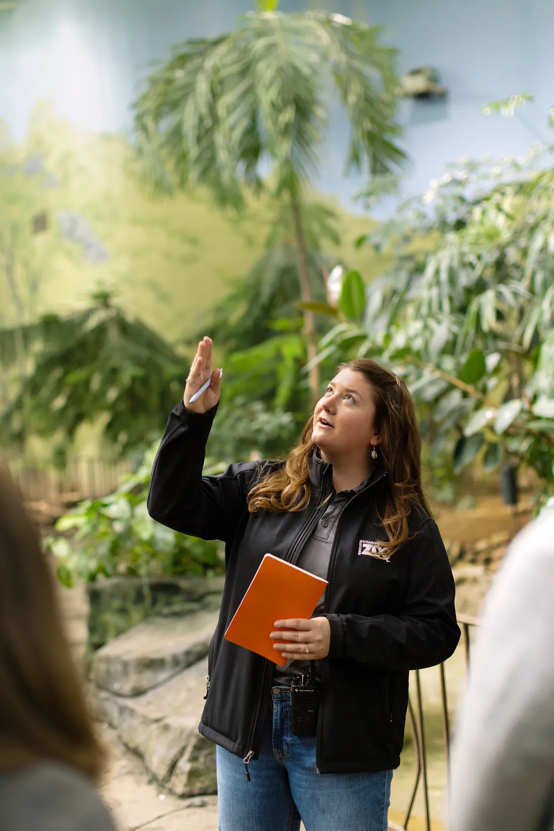 Mary Hillebrand educated visitors on something at the zoo.