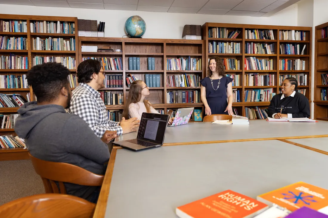Students with professor Shana Gadarian.