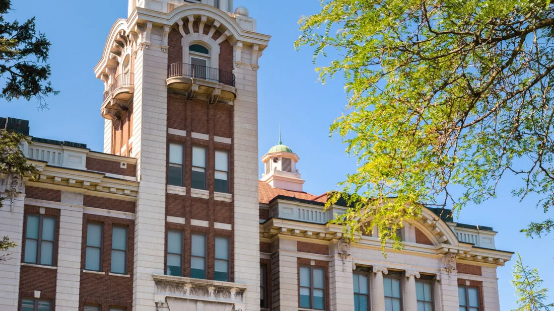Outside view of Lyman Hall.