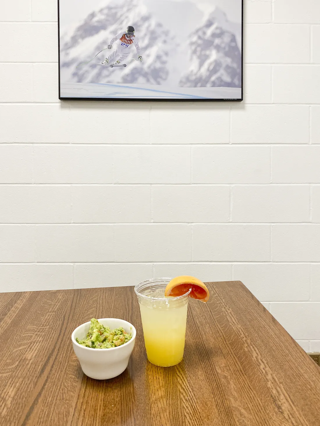 Orange juice on table