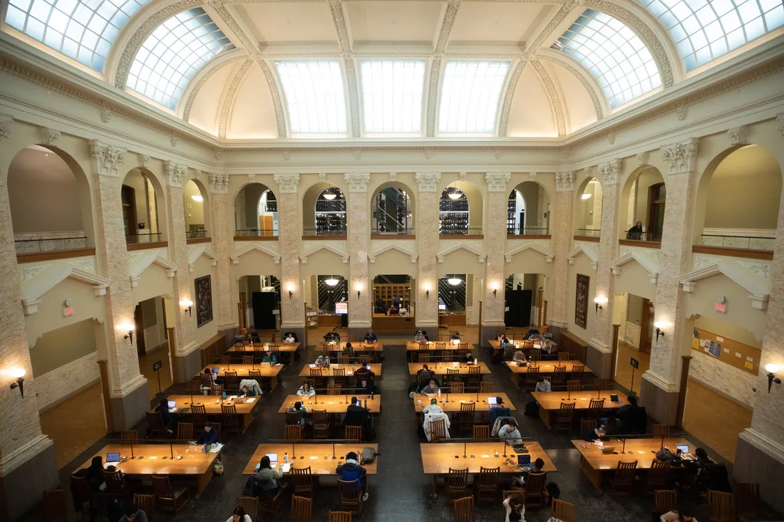 Inside of Carnegie Hall Library.