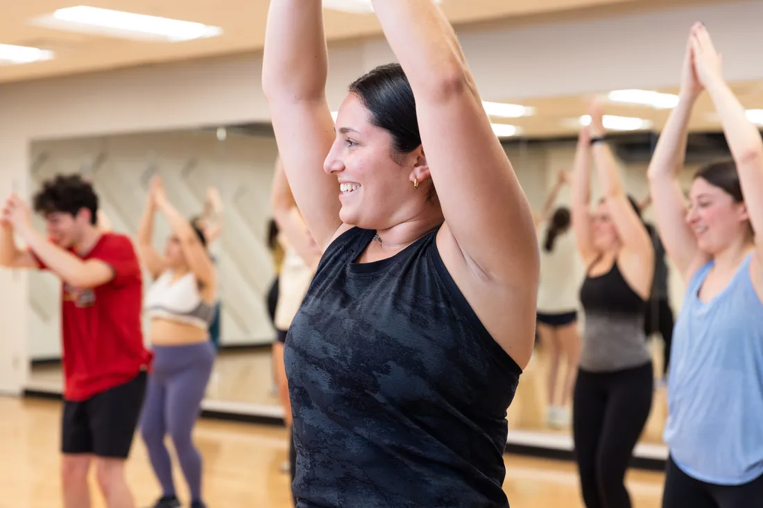 People in a fitness class.