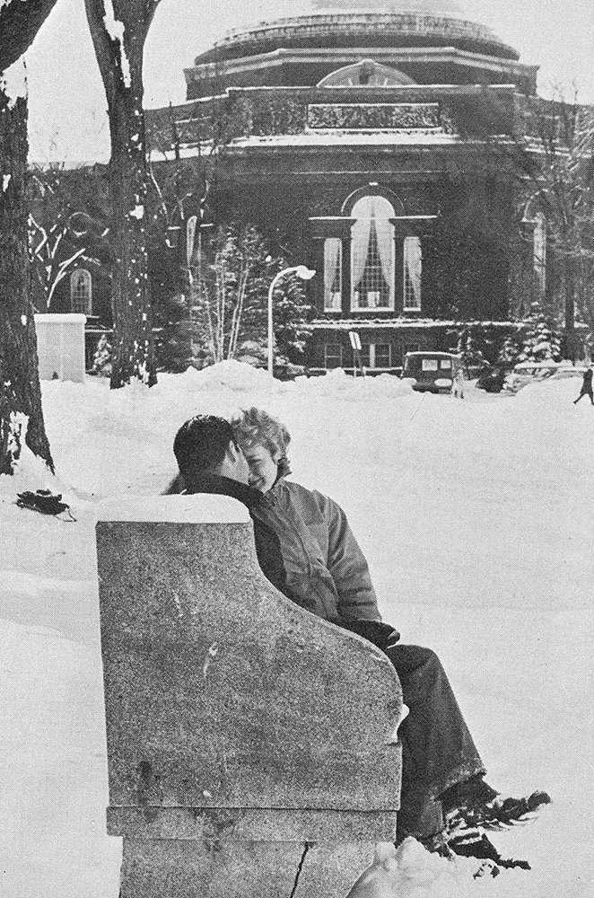 Archived kissing bench picture with a couple.