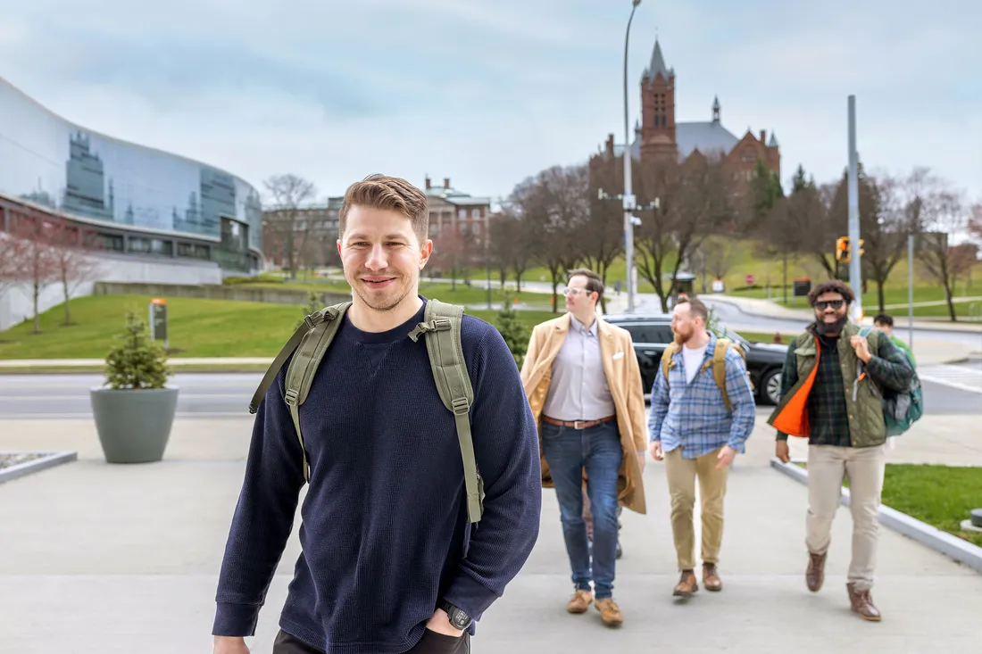 Raphael Grollmus standing on campus.