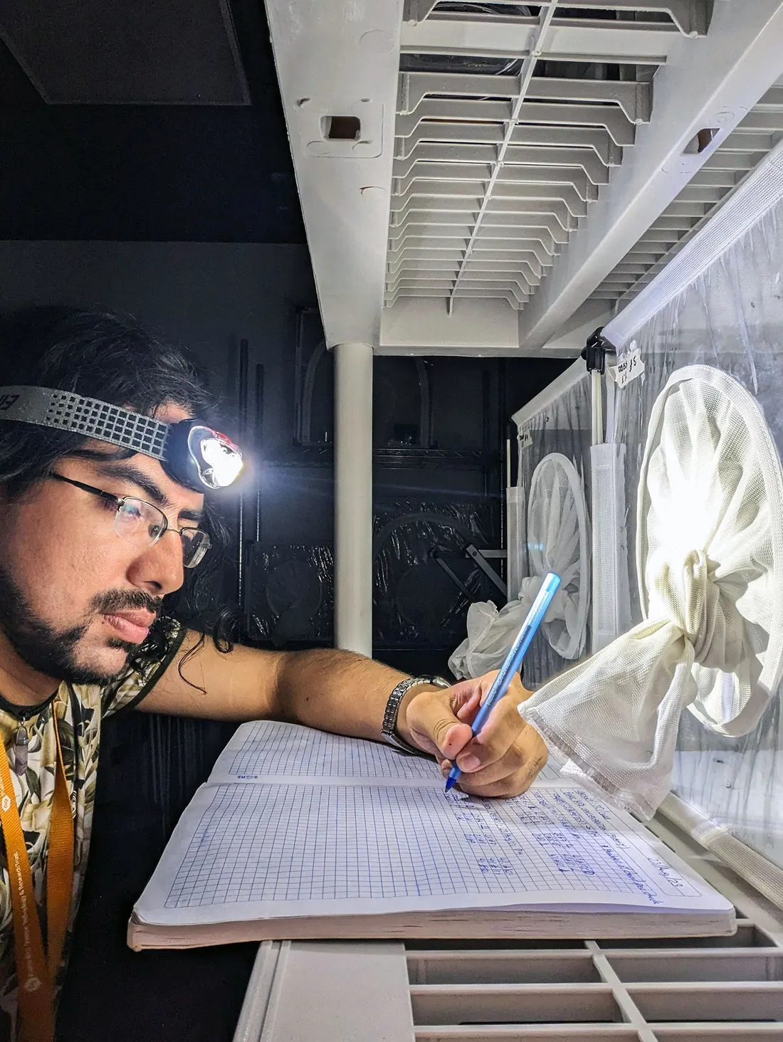 Student researcher working in onsite lab.