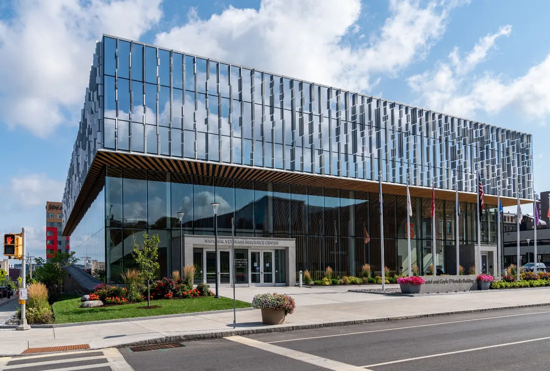 View of the National Veterans Resource Center from the outside.
