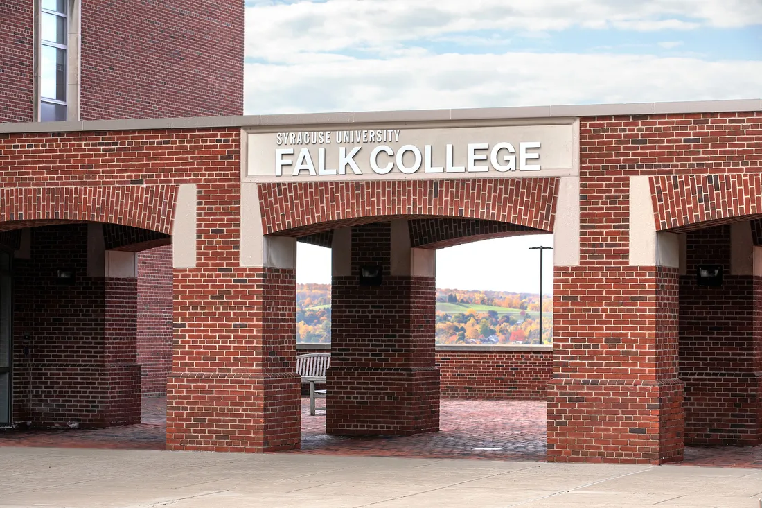 Exterior of Falk building.