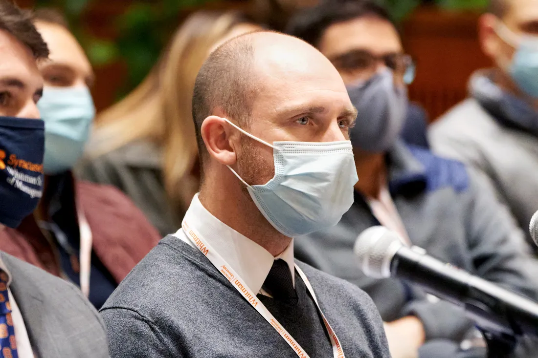 Ryan Benz judging the Orange Tank Pitch Competition