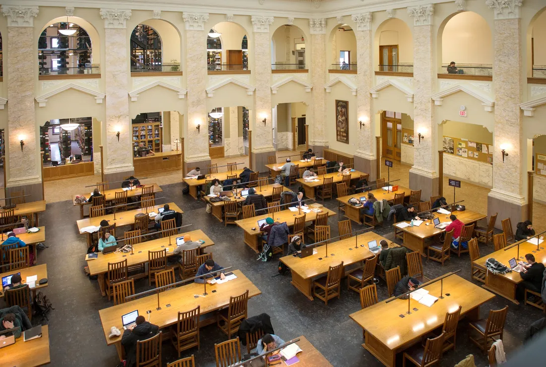 Interior of Carnegie Library.
