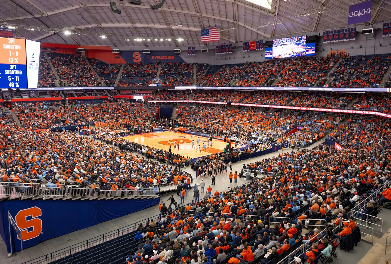 Birdseye view of inside the Dome on game day.