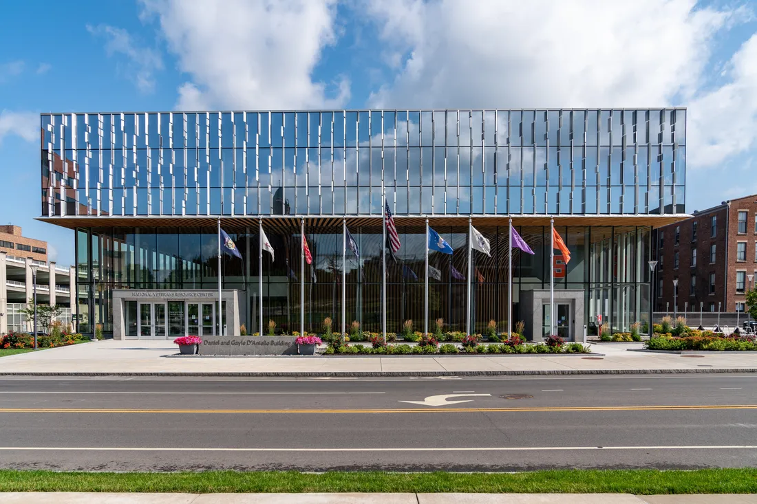 Exterior picture of the National Veterans Resource Center building.