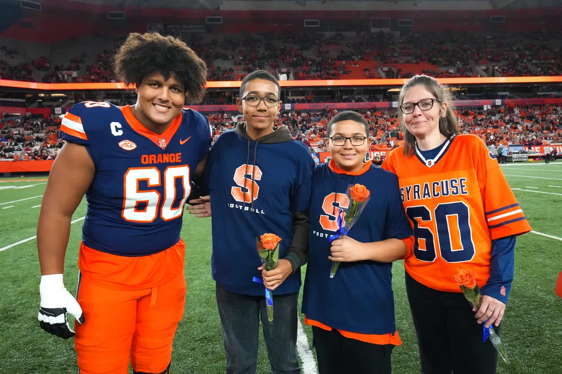 Portrait of Bergeron with his family in the JMA Dome.