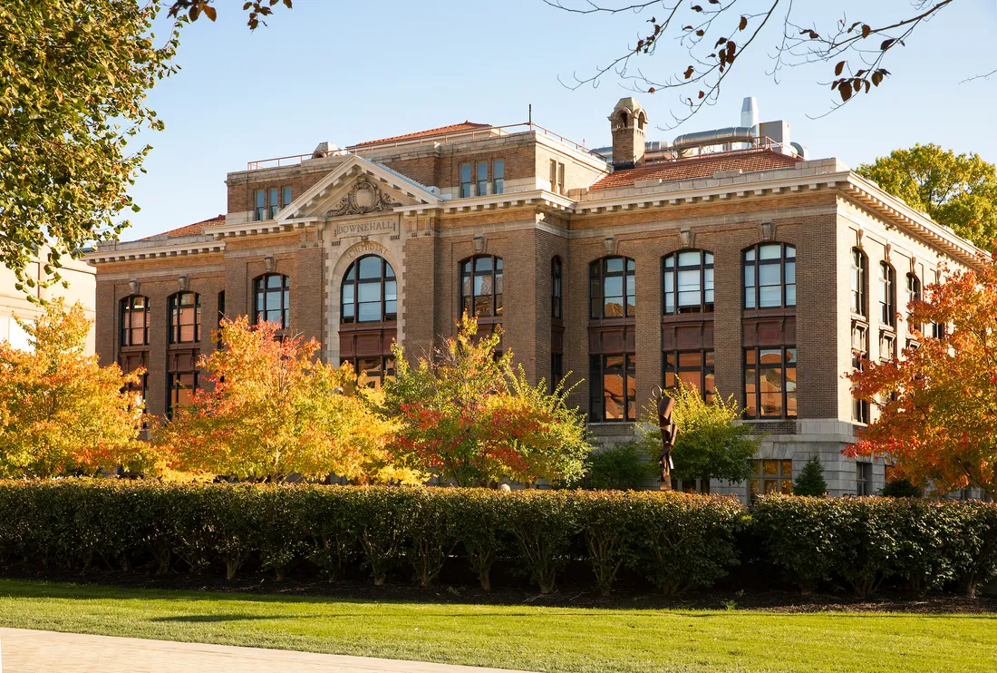 The outside of a campus building.