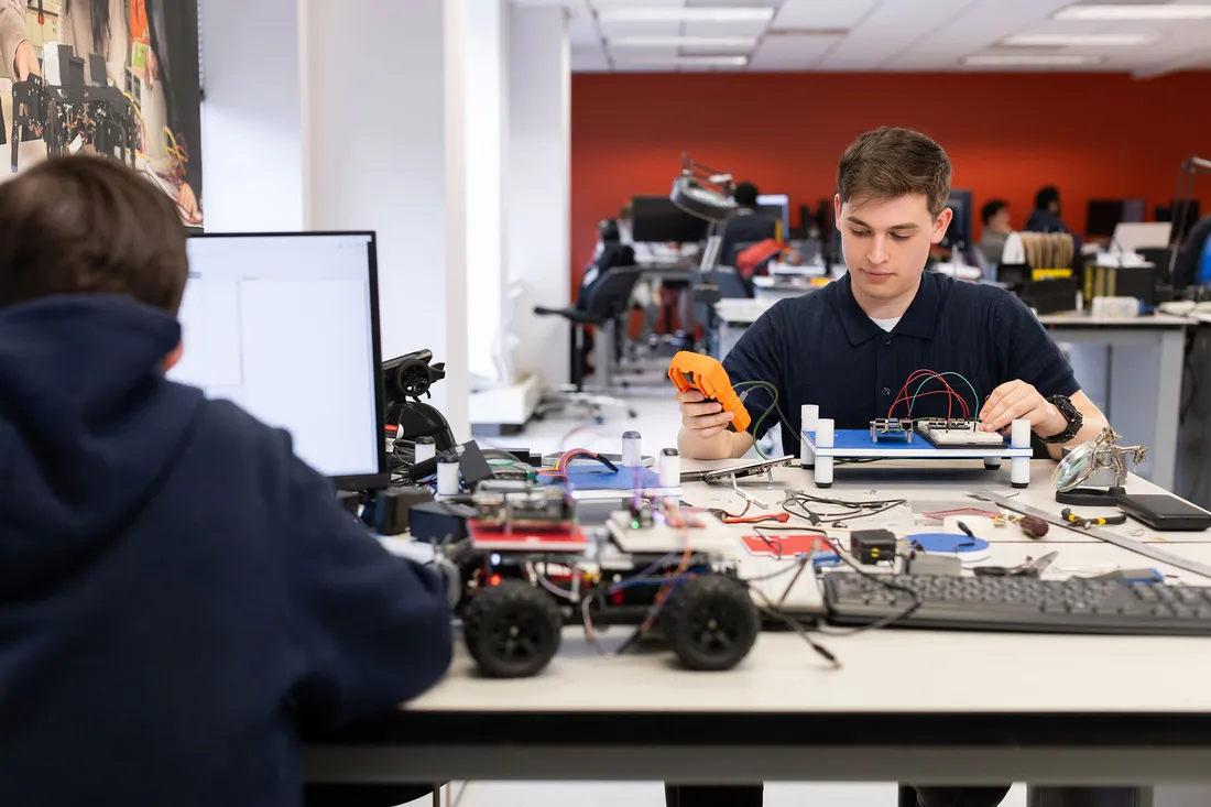 Ben Johnson working on a computer.