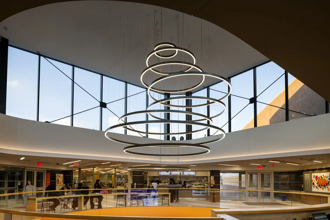 Inside shot of the Schine Student Center.