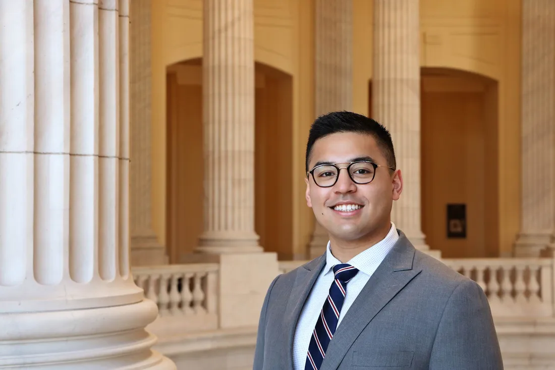 Andrew Regalado in a federal government building