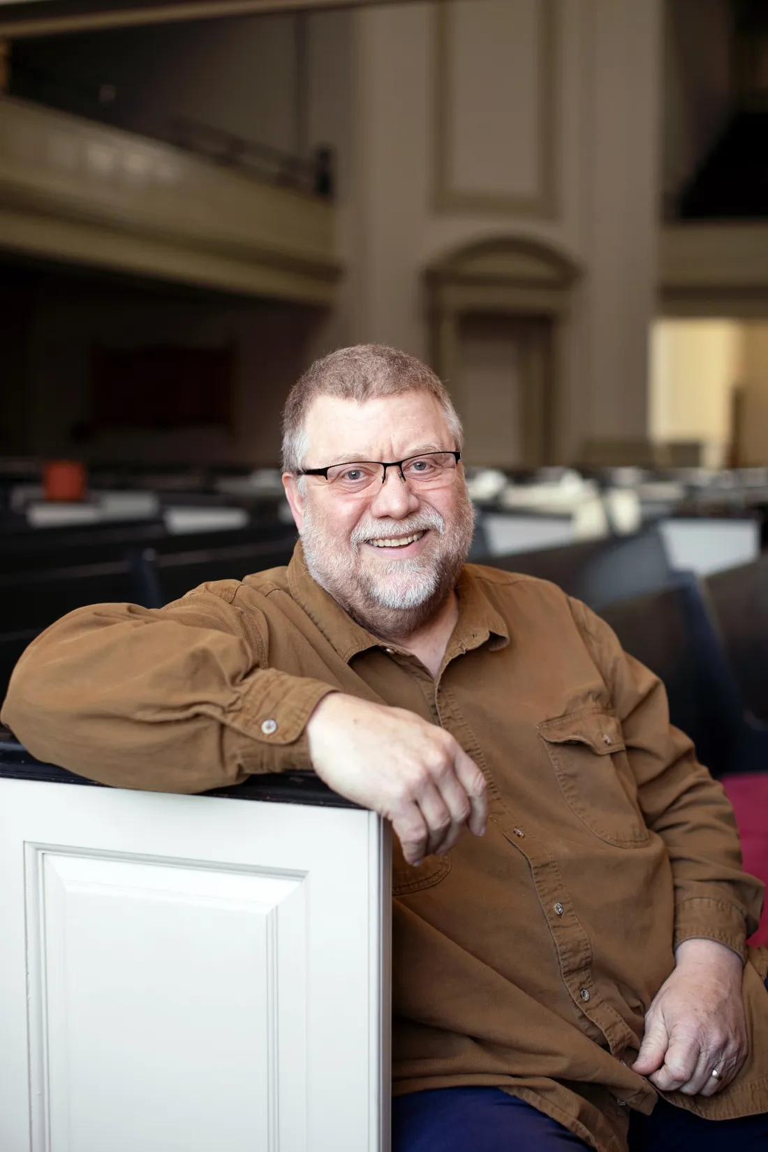 Portrait of People's Place Founder in Hendricks Chapel.