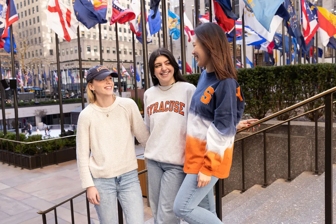 Students standing on steps in NYC.