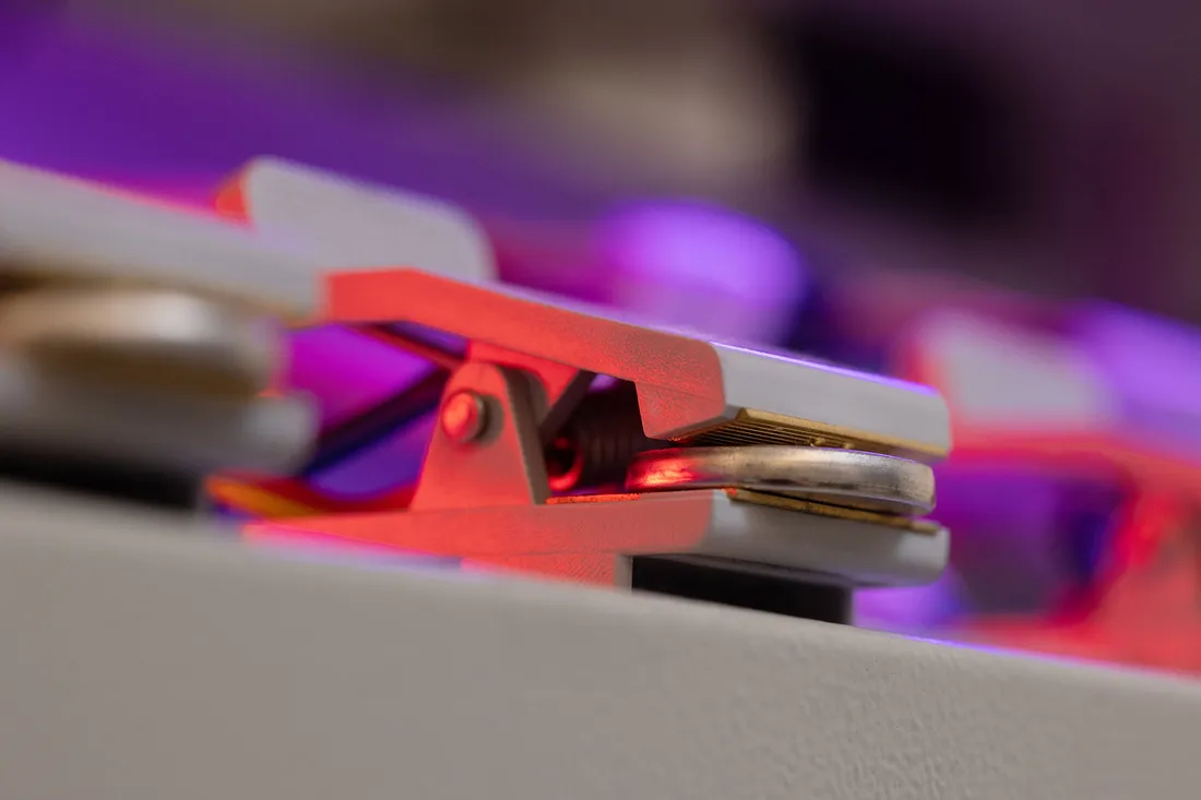 A coil-cell battery in a lab.