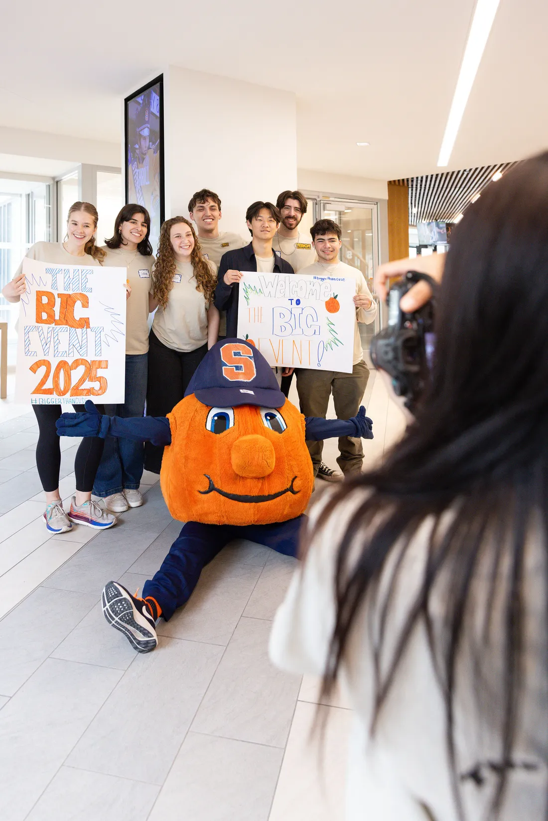 Otto of the orange with students at the Orange Seeds kick off.