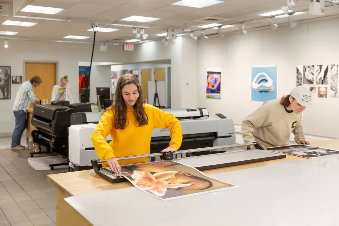 Students using the Light Works studio.
