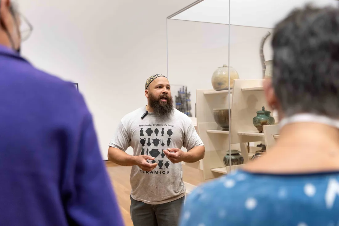 Sharif Bey showing art.